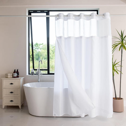 Hook-Free Taffeta Poly Shower Curtains