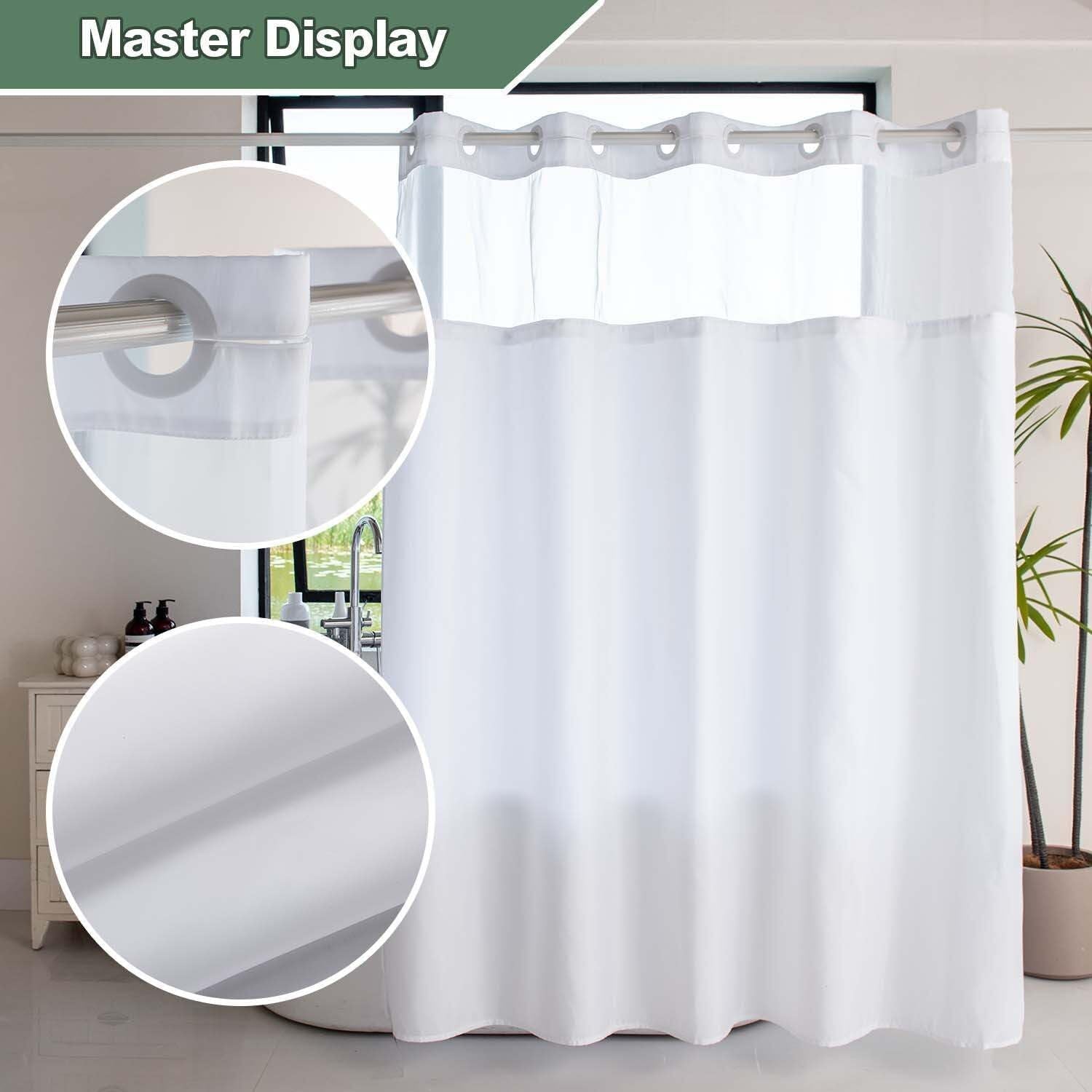 Hook-Free Taffeta Poly Shower Curtains