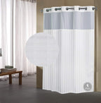 Hook-Free Herringbone Shower Curtains - Extra Long