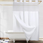 Hook-Free Herringbone Shower Curtains - Extra Long